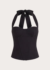 Vaklina Halter Corset Top - Black