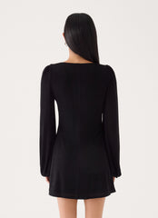 Venus Affair Long Sleeve Mini Dress - Black