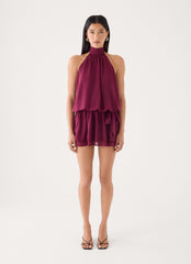 Vira Halter Mini Dress - Plum