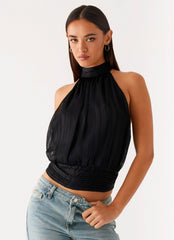 Willow Chiffon Top - Black