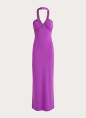 Yamila Beaded Strap Maxi Dress - Purple