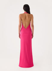 Zarita Halter Maxi Dress - Fuchsia
