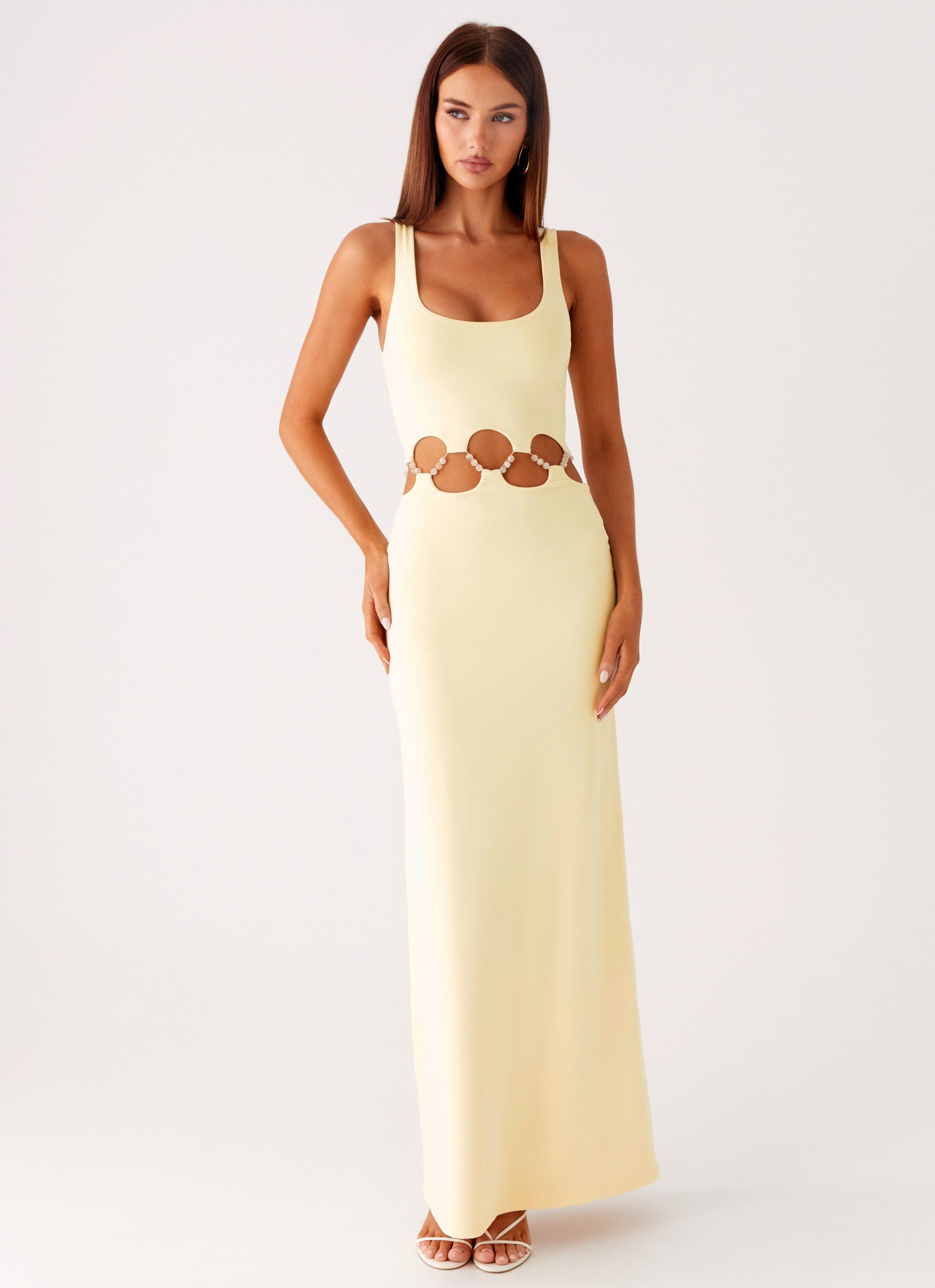 Dreamboat Beaded Maxi Dress - Yellow