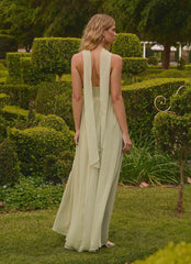 Elarose Scarf Maxi Dress - Soft Lime