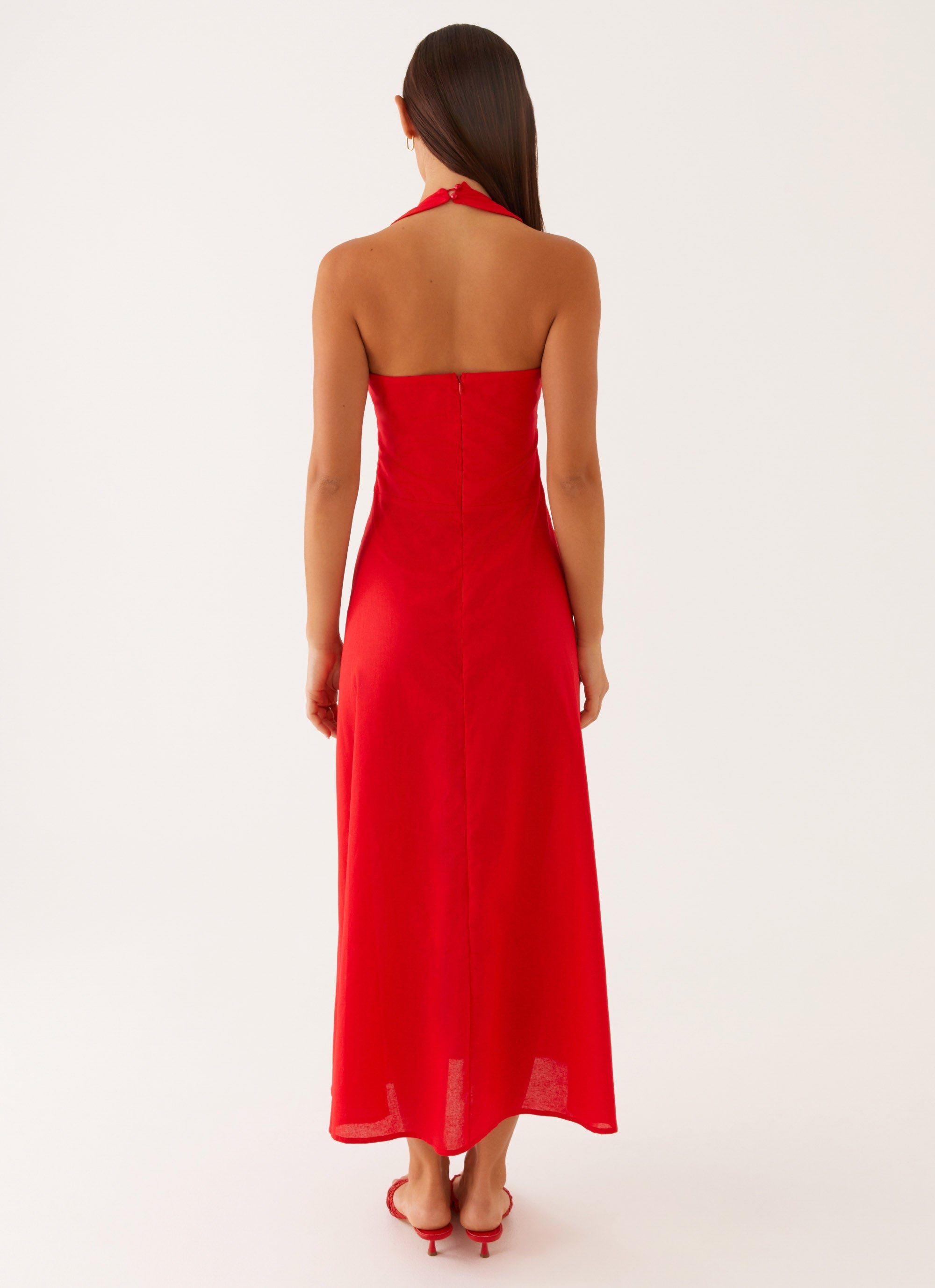 Falling for You Midi Dress - Red