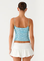 French Exit Sequin Top - Blue
