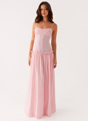 Jacinda Drop Waist Maxi Dress - Pink