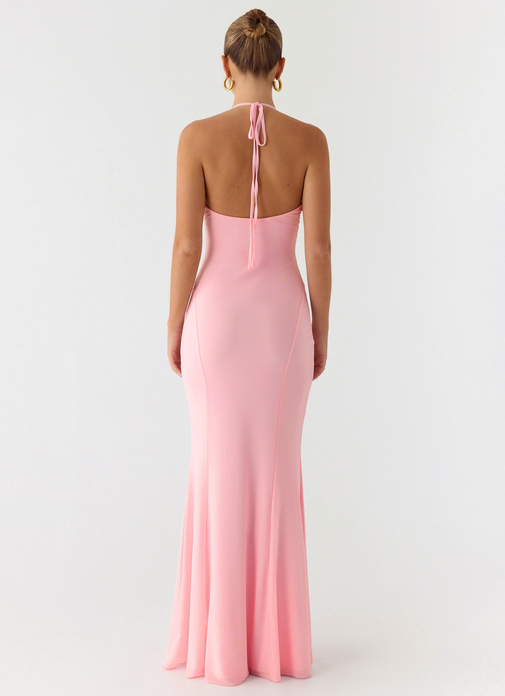 Jolin Halter Maxi Dress - Baby Pink