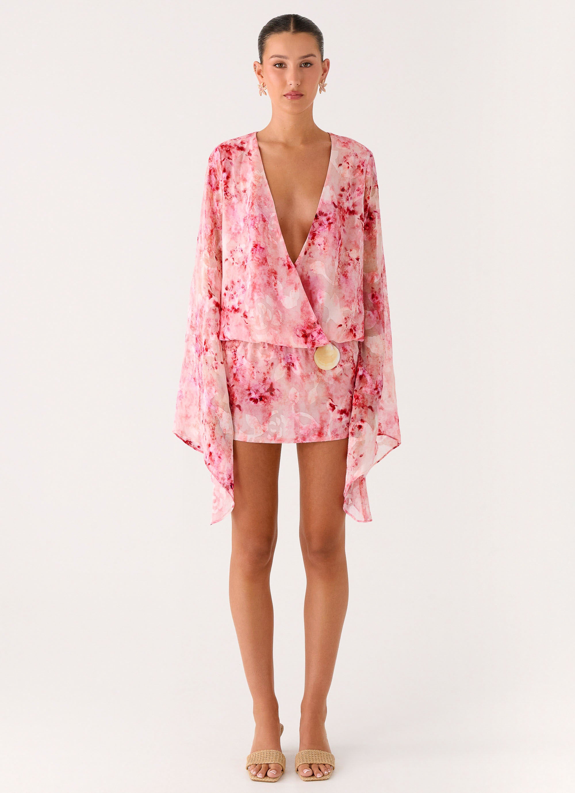 Junia Long Sleeve Mini Dress - Pink