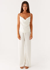 Kaia Cowl Neck Top - Butter