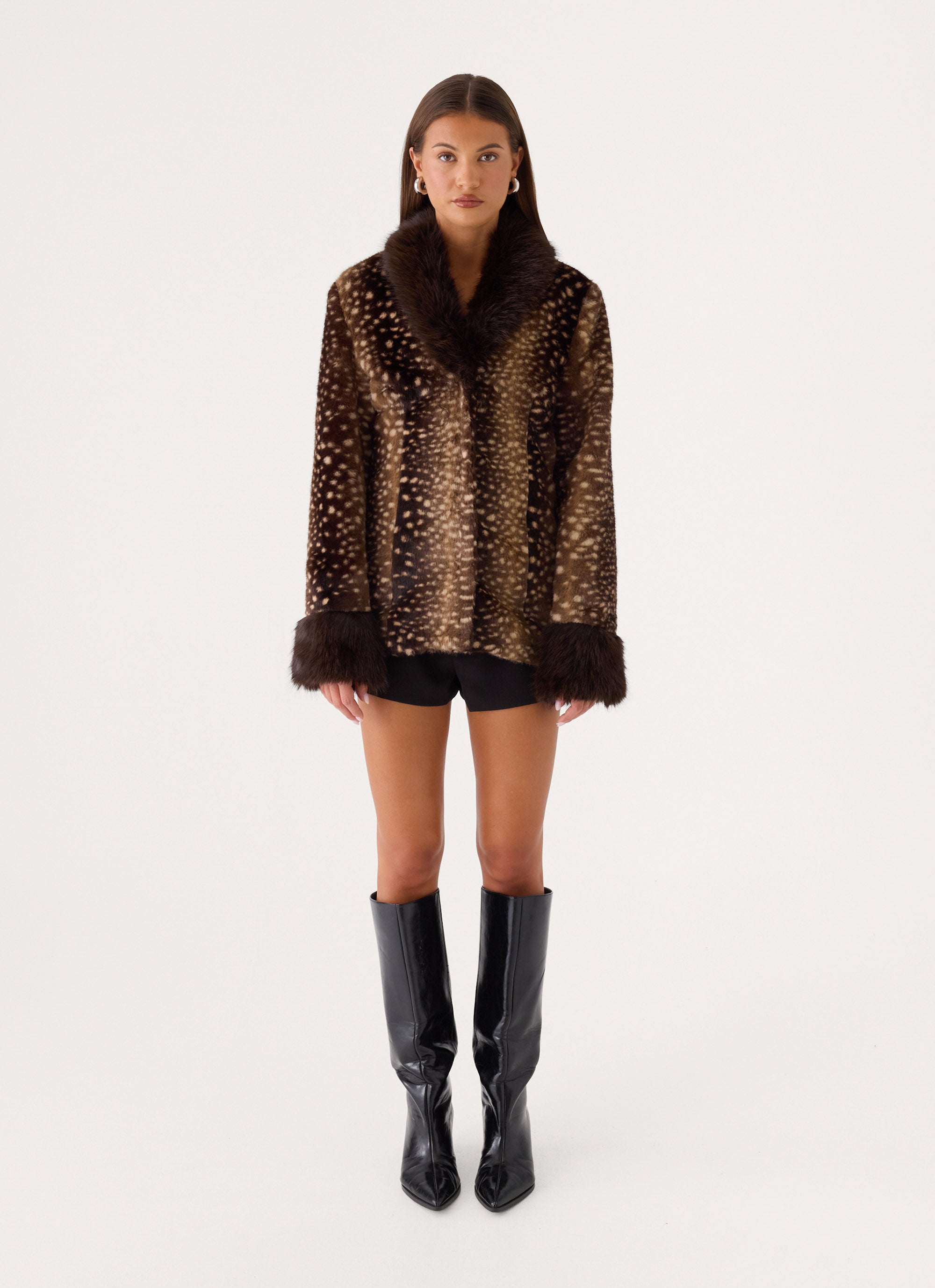 Lanaila Faux Fur Jacket - Deer
