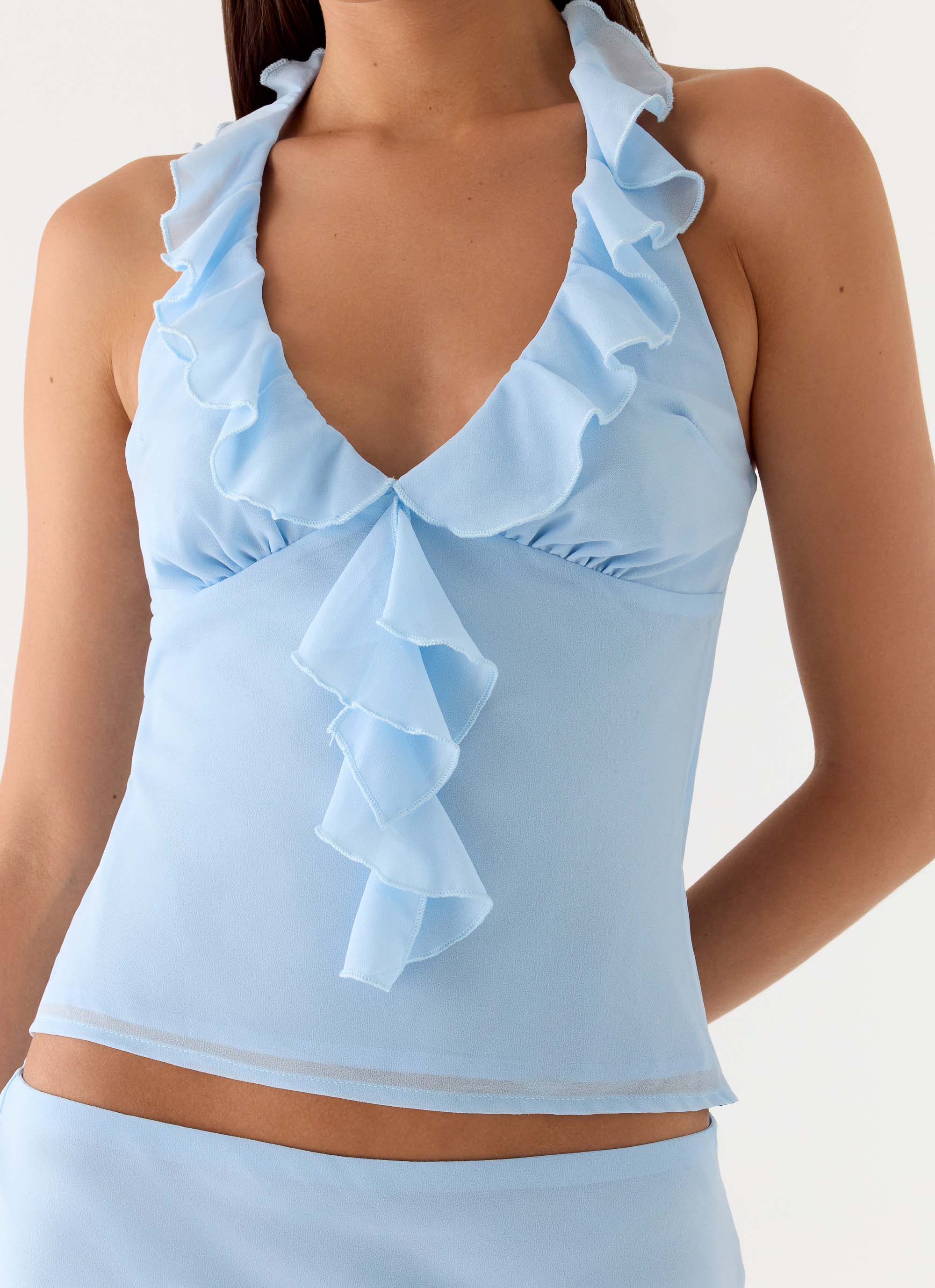 Log In Halter Top - Blue
