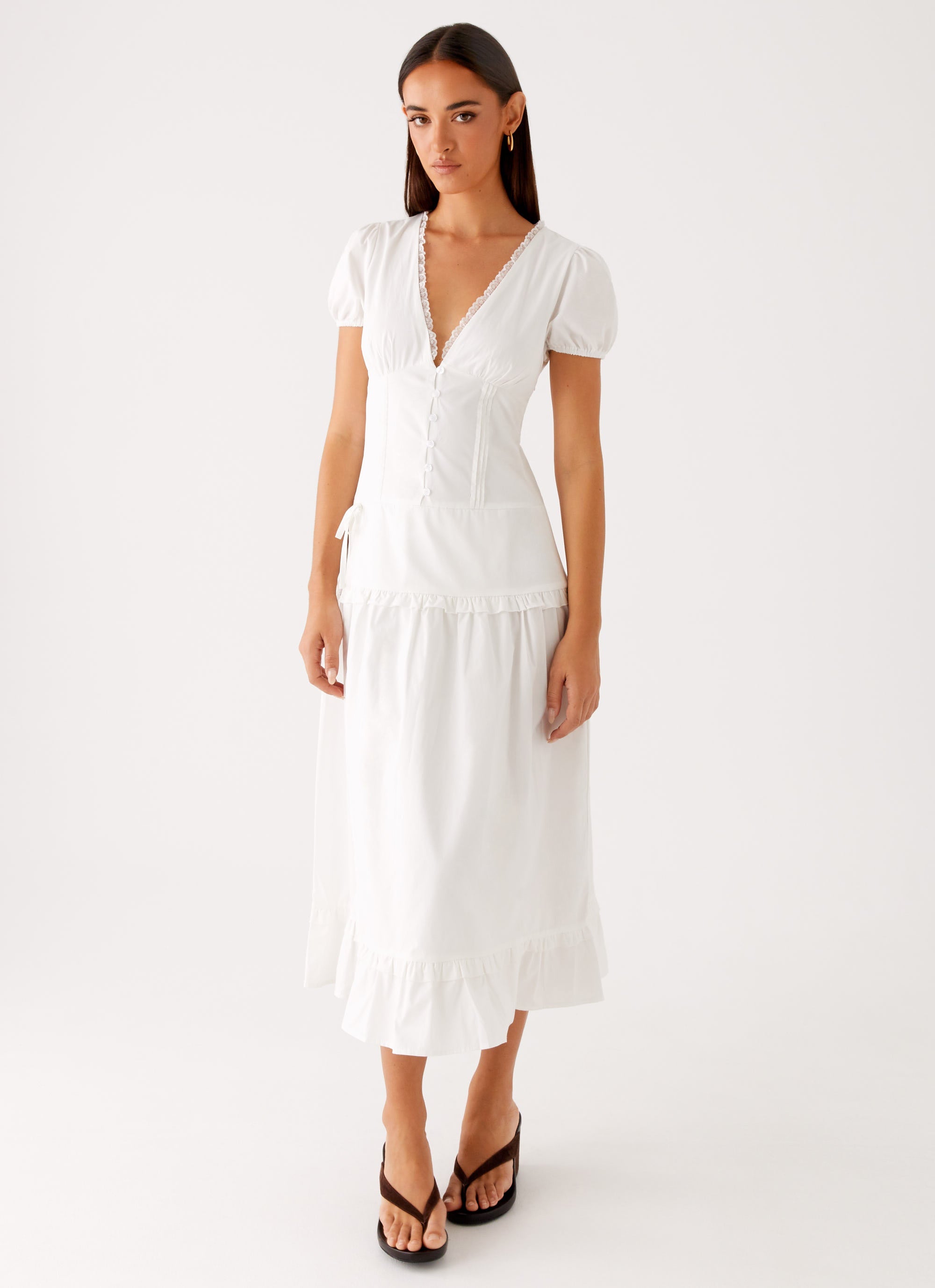 London Midi Dress - White