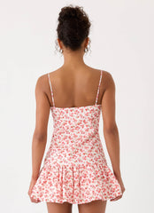 Loulette Mini Dress - Porcelain Rose