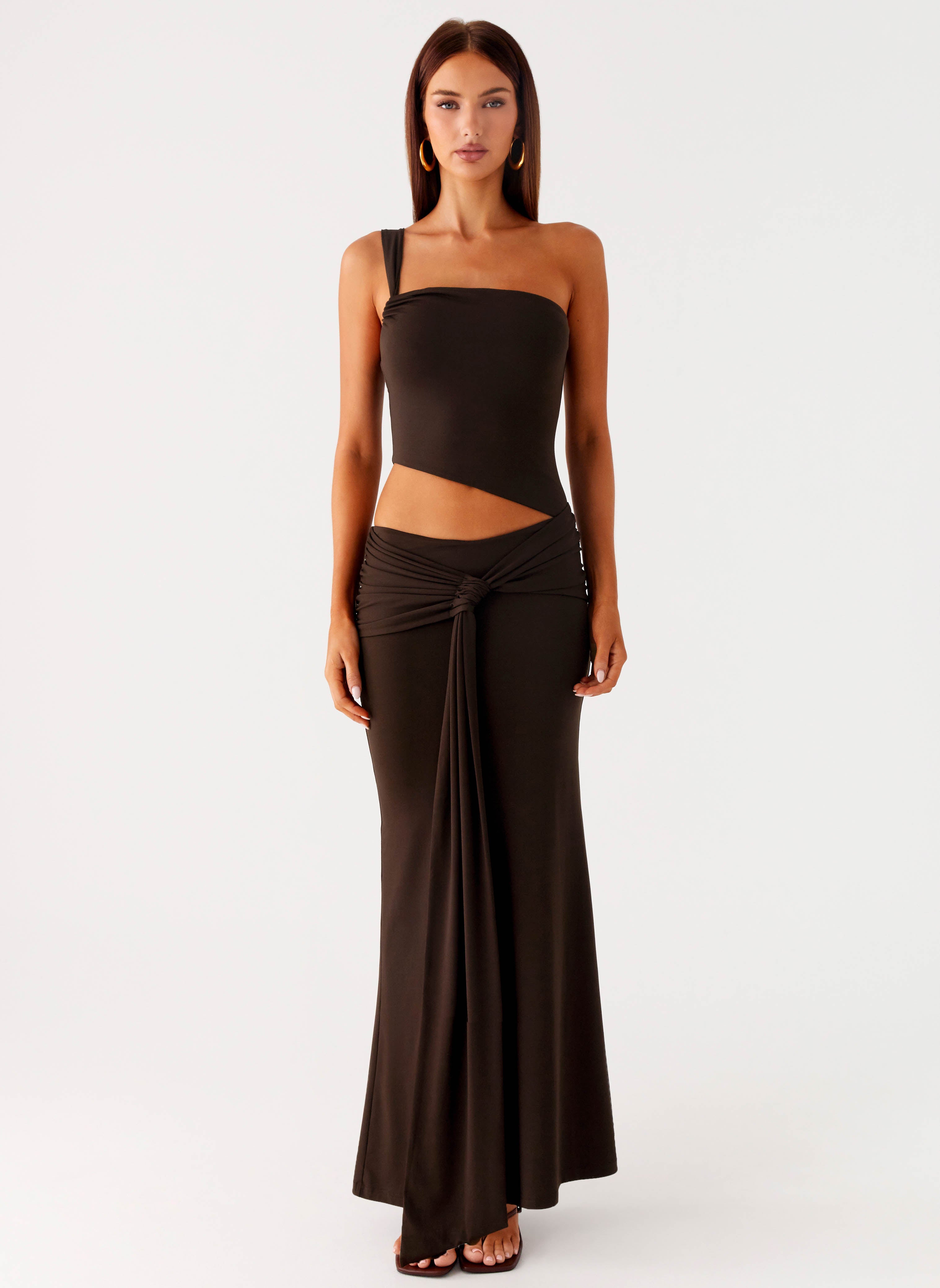 Luara Cut Out Maxi Dress - Chocolate