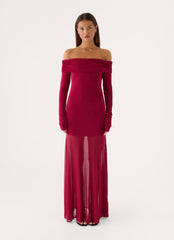 Lush Static Maxi Dress - Sangria