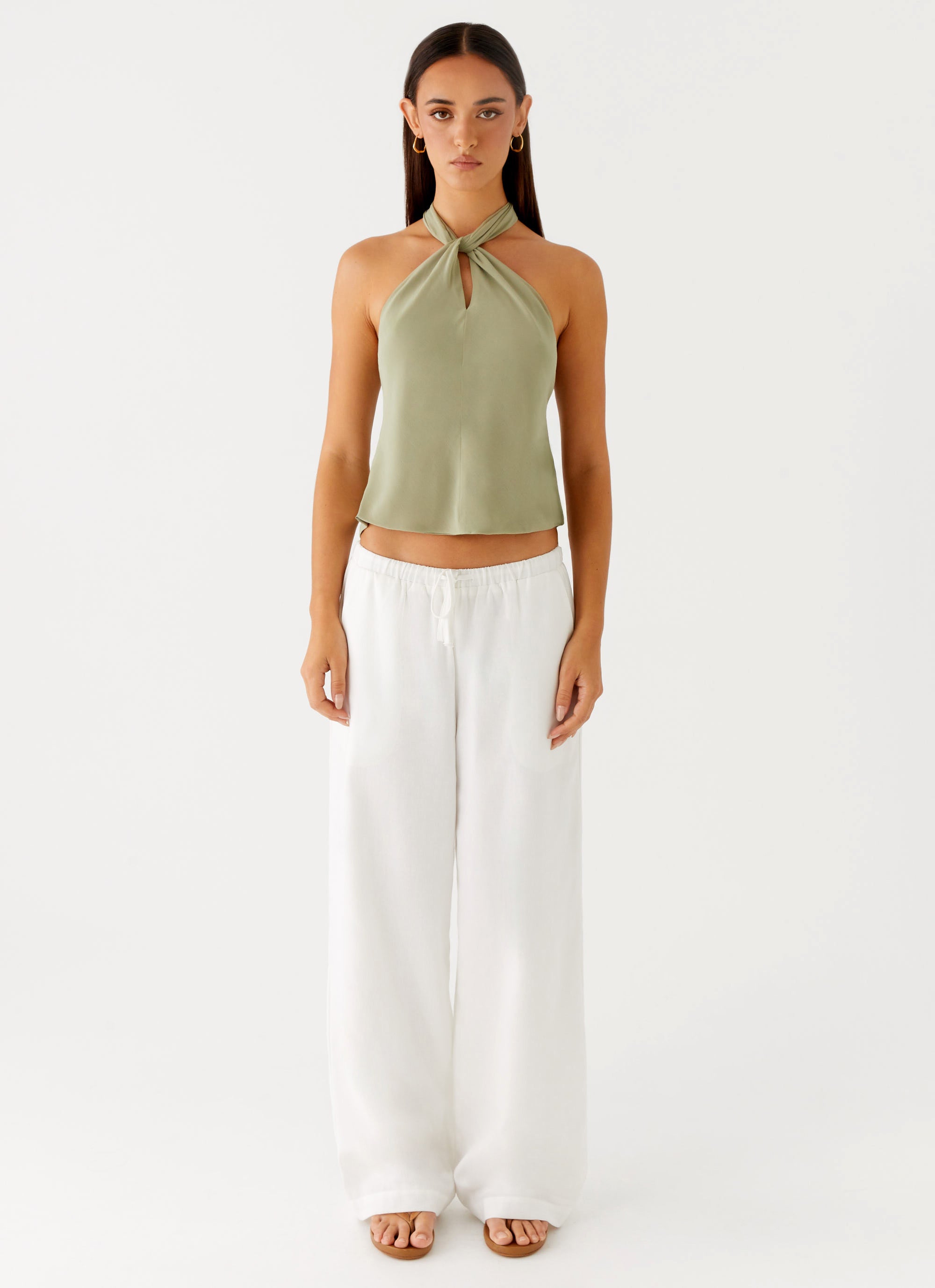 Maddox Scarf Top - Sage