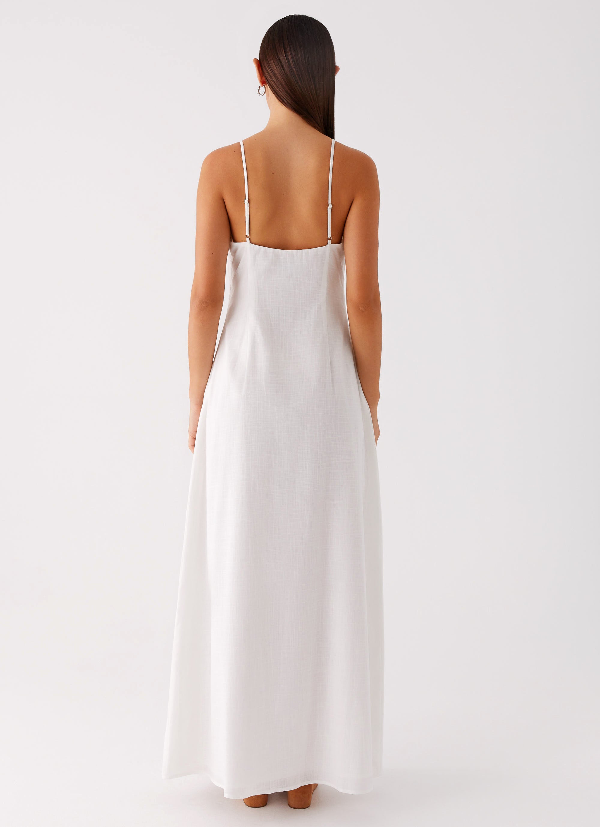 Madeleine Scoop Neck Maxi Dress - Off White