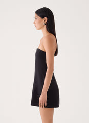 Marta Strapless Mini Dress - Black
