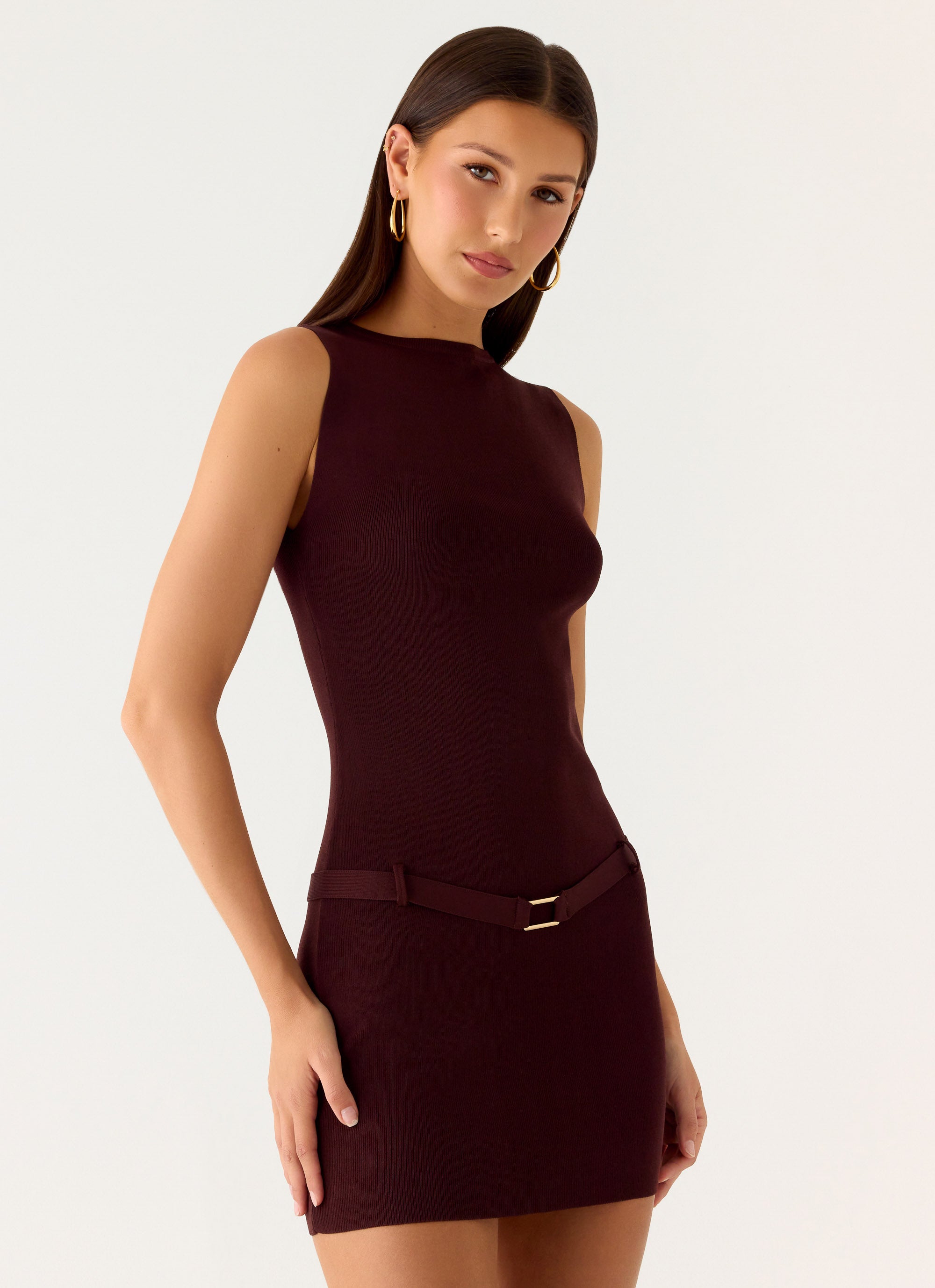 Masterplan Knit Mini Dress - Chocolate