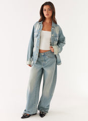 Maxwell Baggy Denim Jeans - Washed Blue