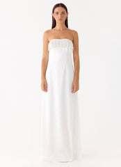 Miftie Beaded Sequin Maxi Dress - White