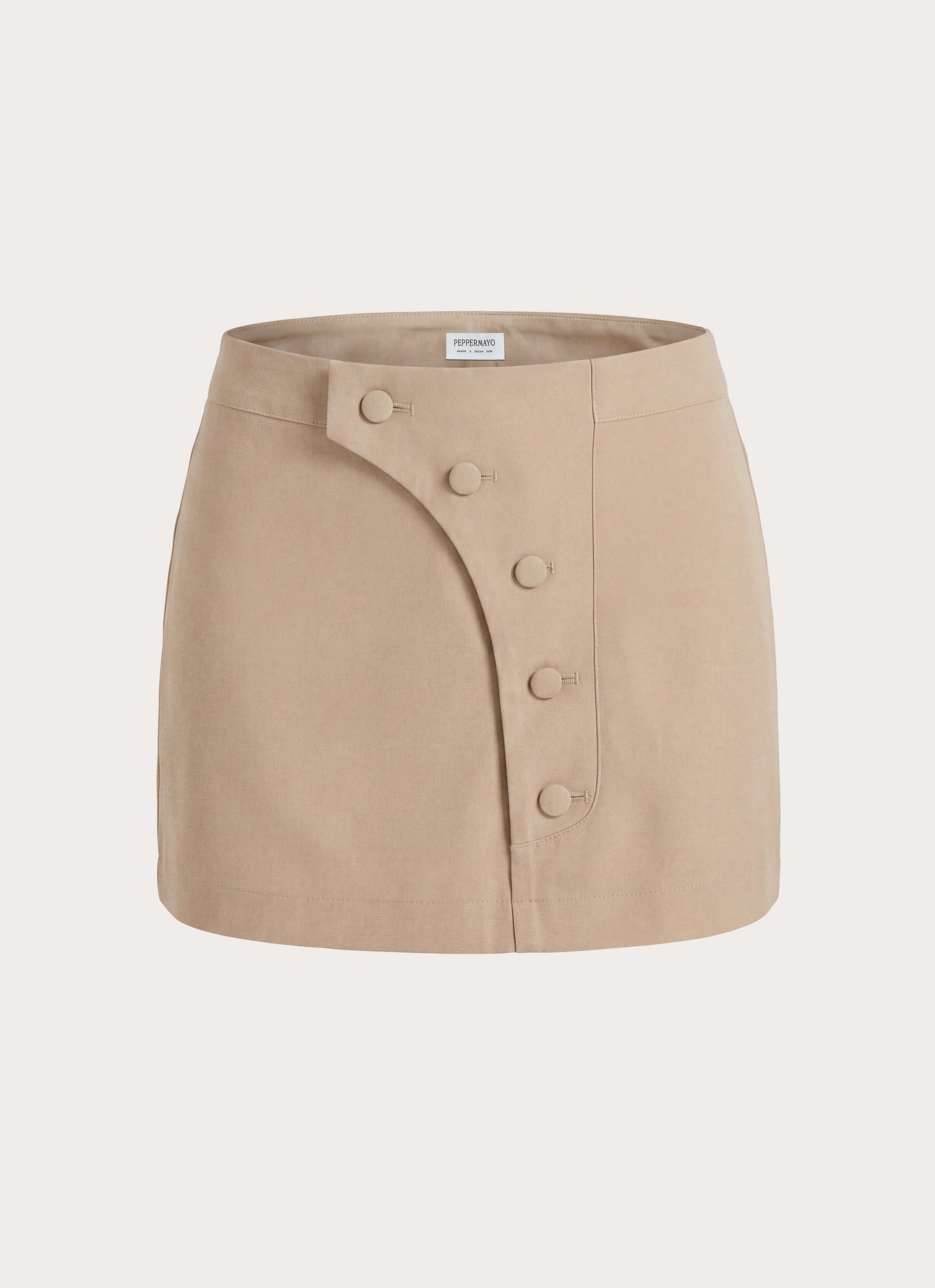 Milae Faux Suede Micro Mini Skirt - Beige