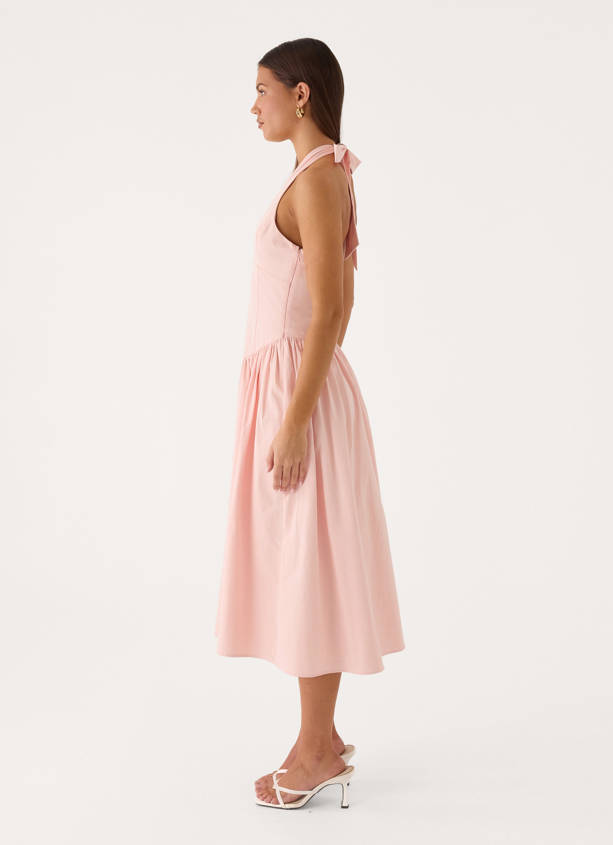 Monique Halter Midi Dress - Marshmallow Pink