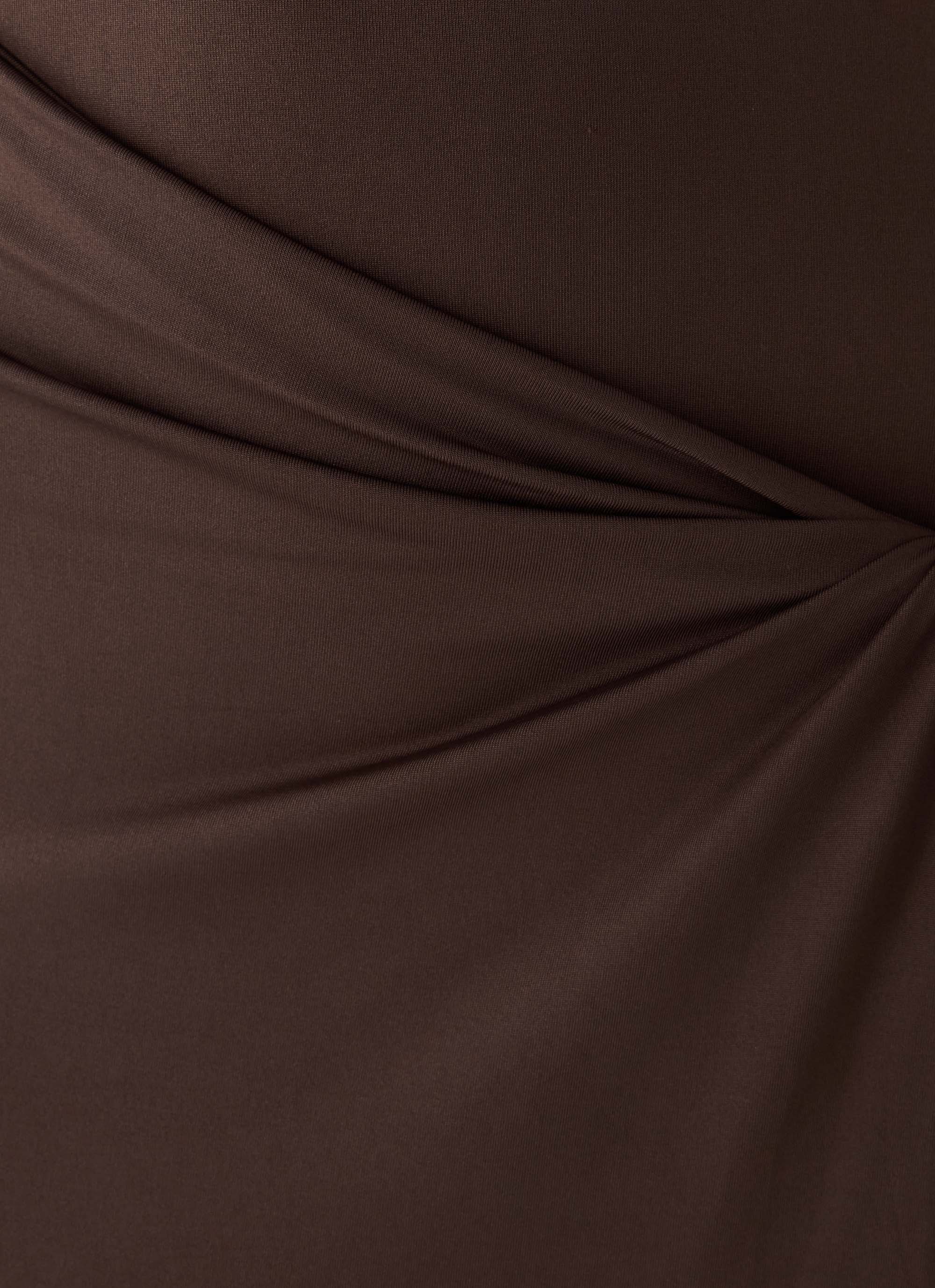 Mokono Halter Wrap Maxi Dress - Chocolate