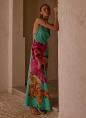 Morning Crush Cowl Maxi Dress - Jungle Bloom