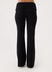 Muse Roll Waist Pants - Black