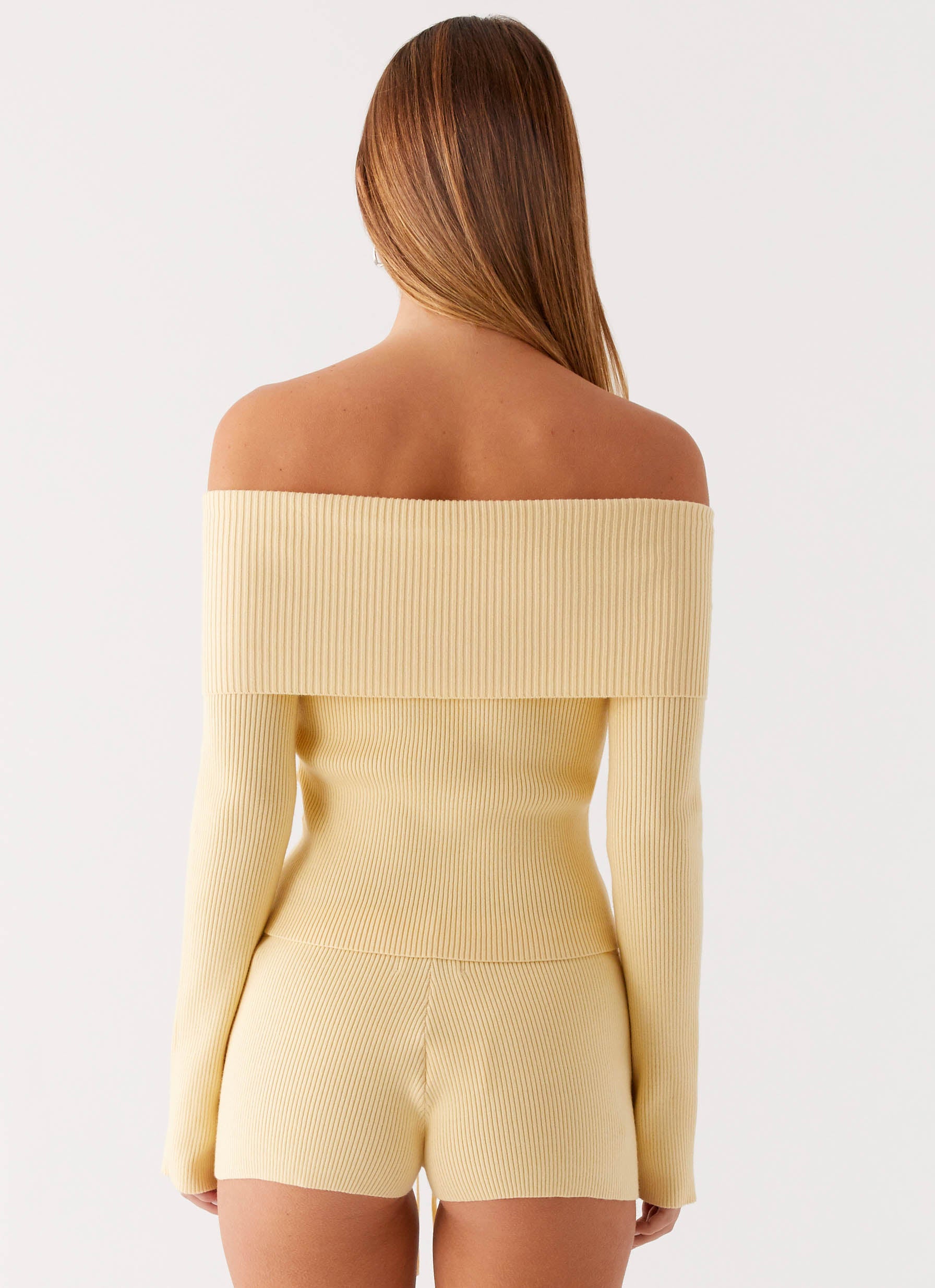 Muted Muse Knit Mini Short - Yellow