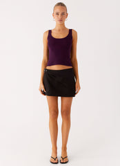 No Signal Knit Top - Plum