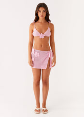 Palazzo Crochet Wrap Skirt - Pink