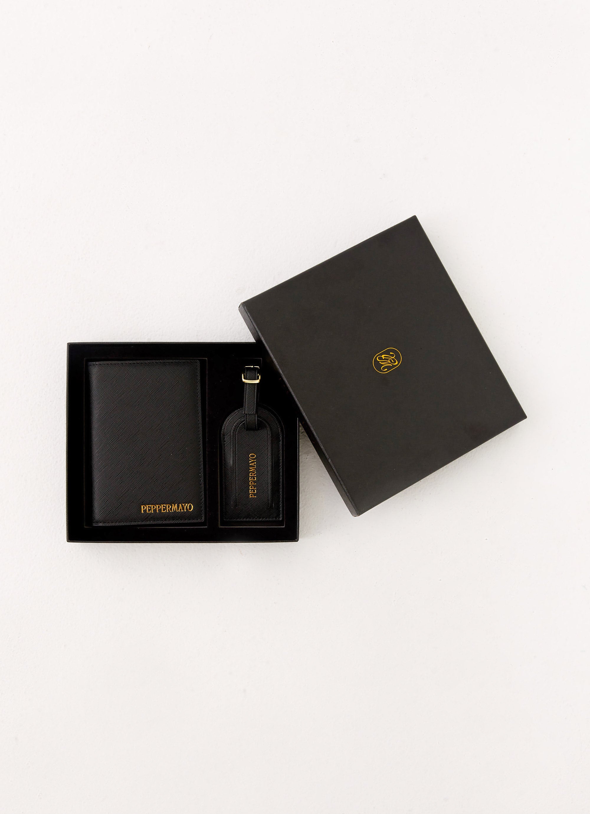 Passport Holder & Luggage Tag Set - Black