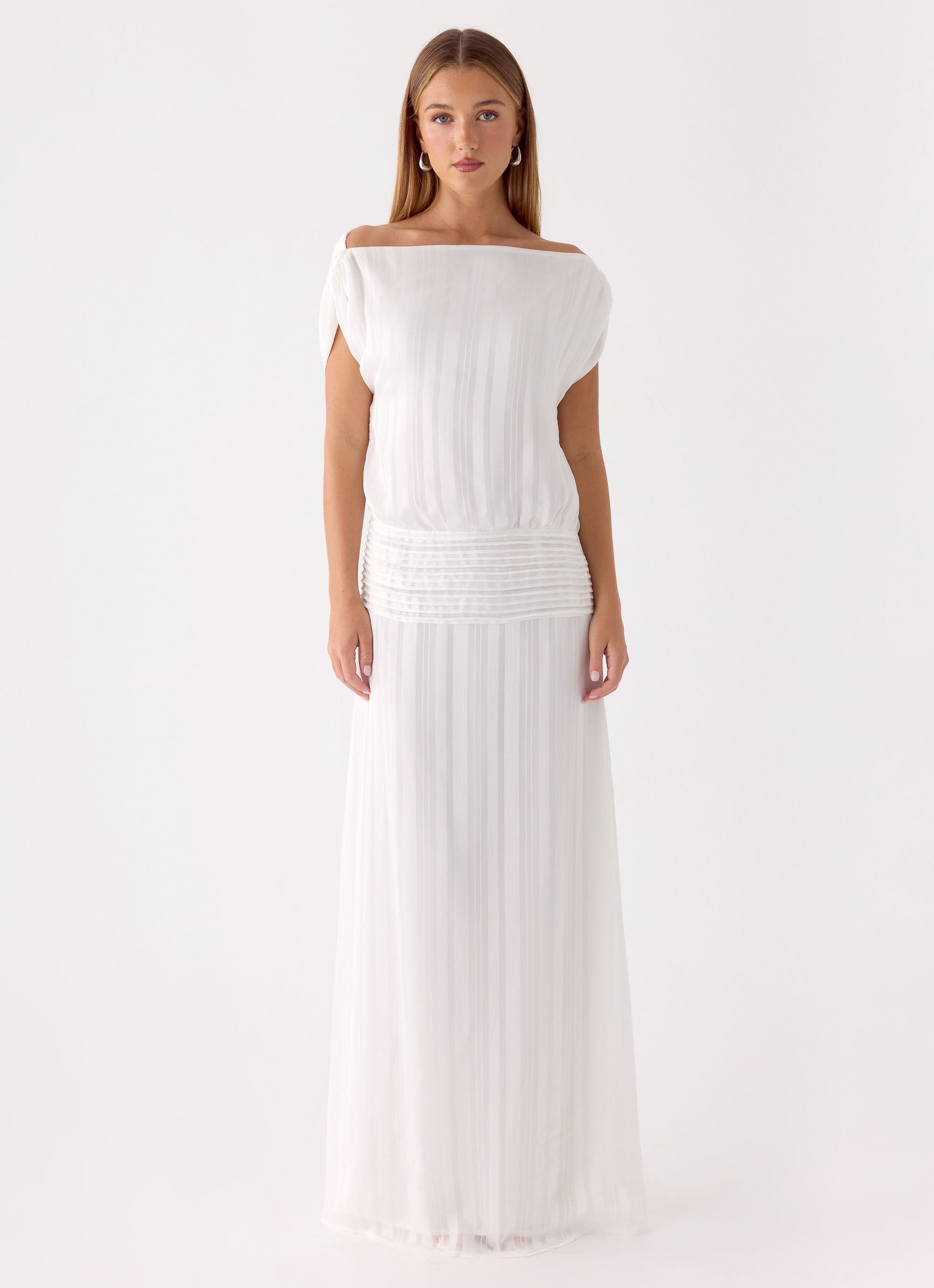 Rexi One Shoulder Maxi Dress - White