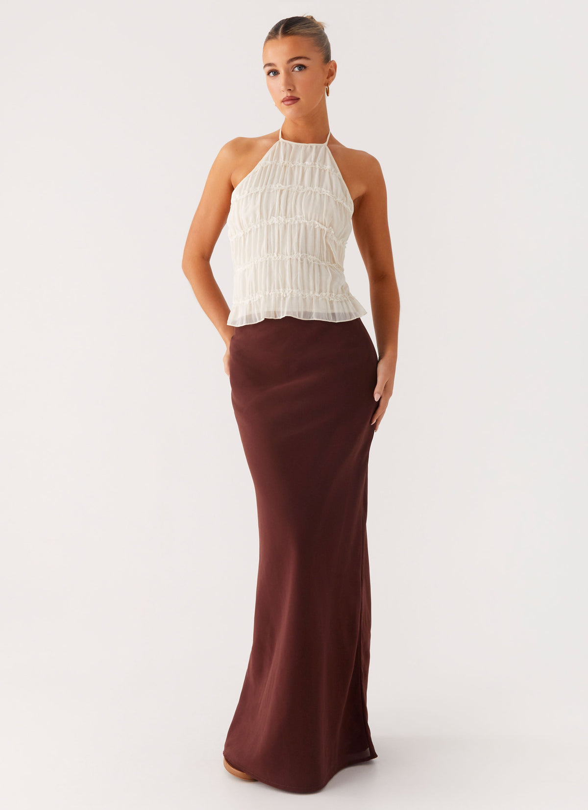 Sienna Sunset Maxi Skirt - Chocolate