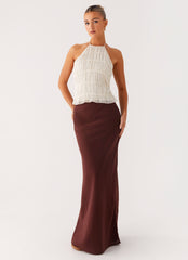 Sienna Sunset Maxi Skirt - Chocolate