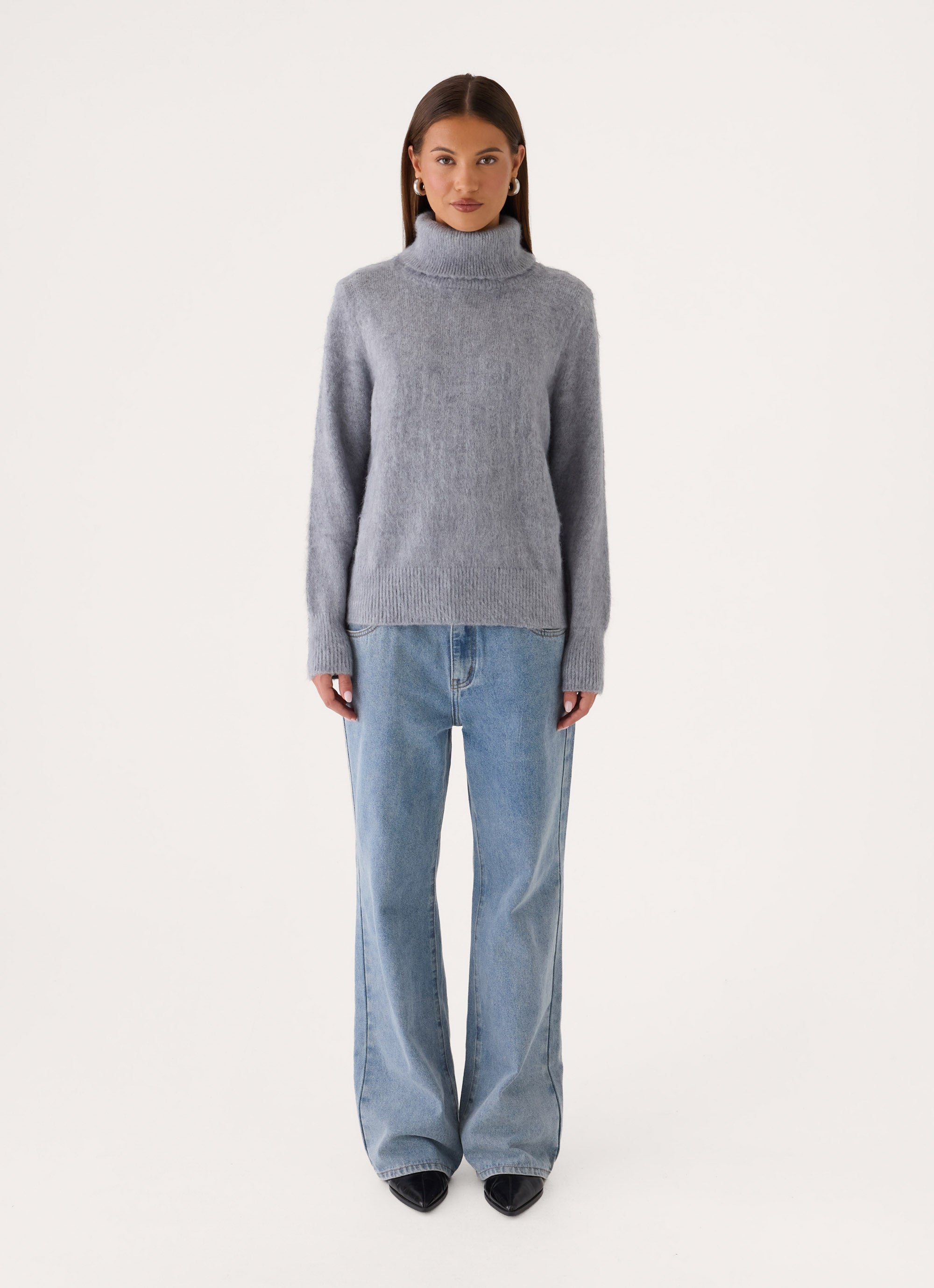Snow Muse Knit Sweater - Grey