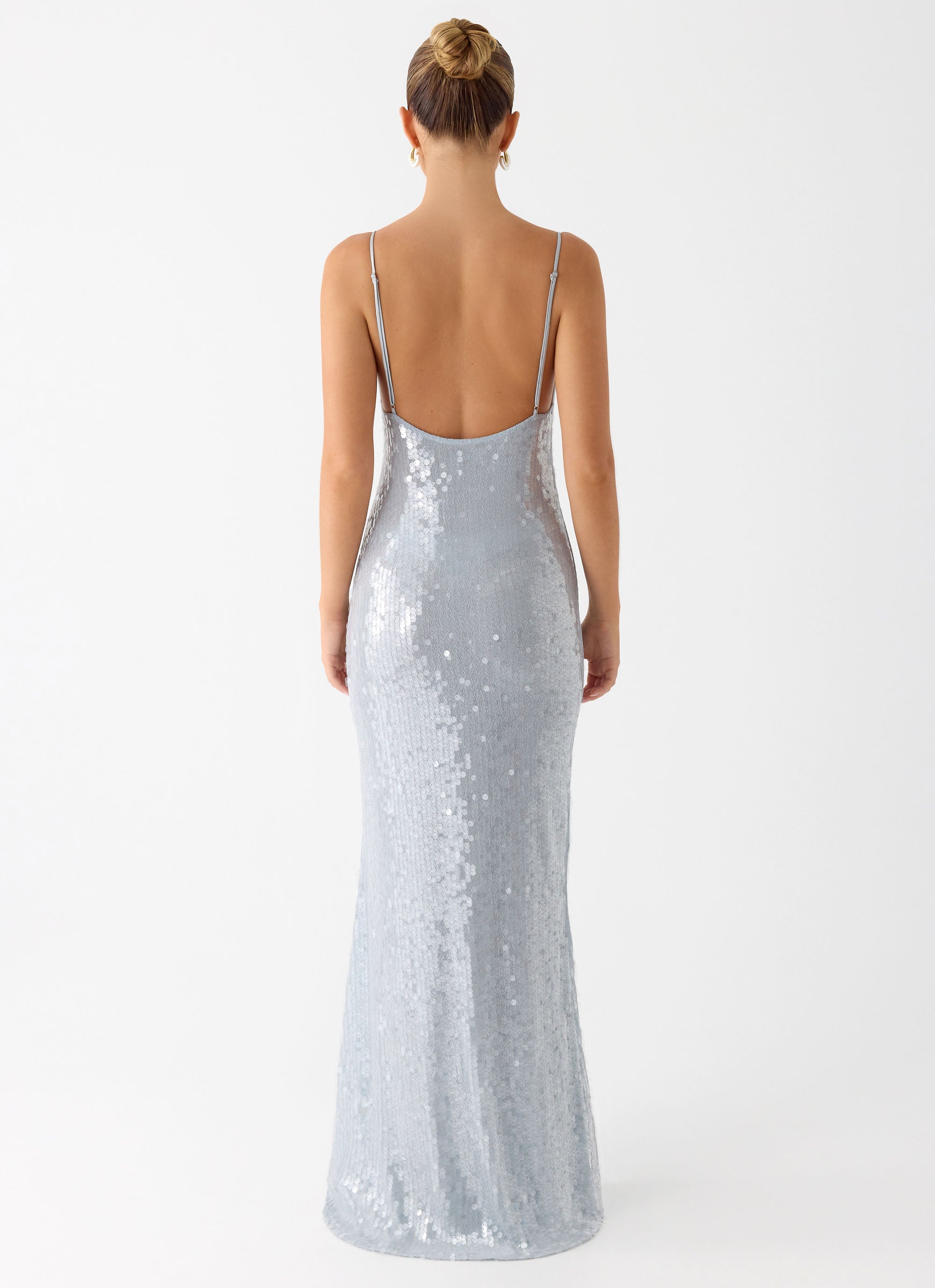 Solo Sequin Maxi Dress - Misty Blue