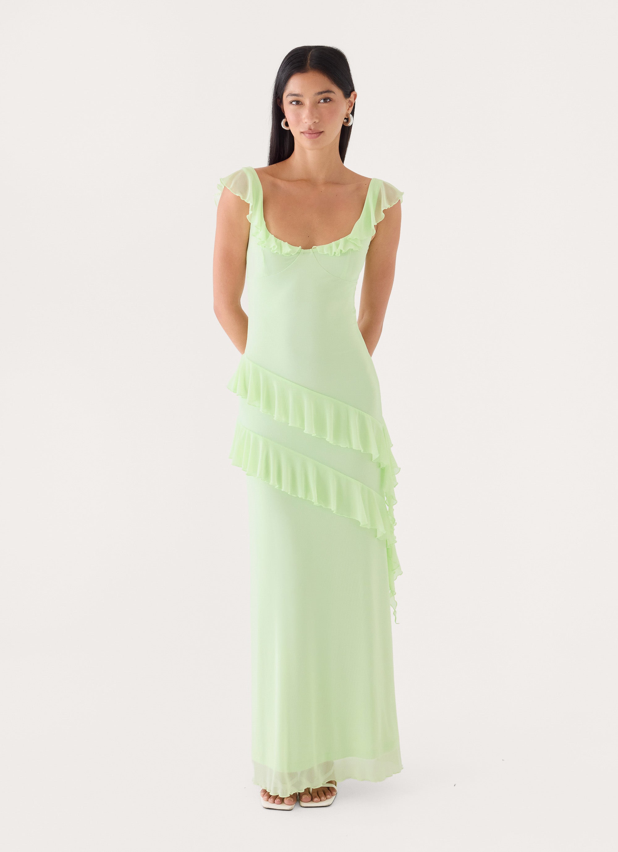 Soreline Ruffle Maxi Dress - Soft Lime