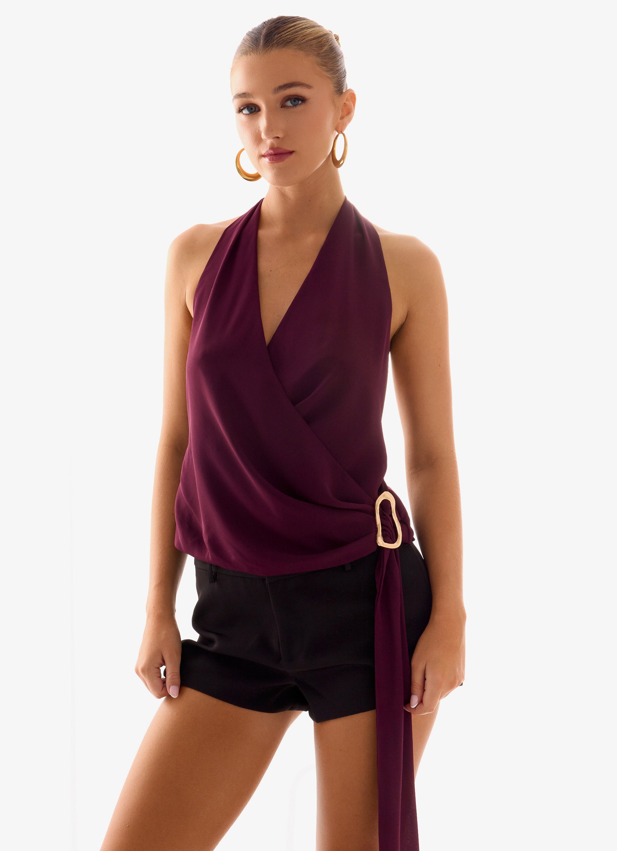 Teaha Wrap Top - Plum