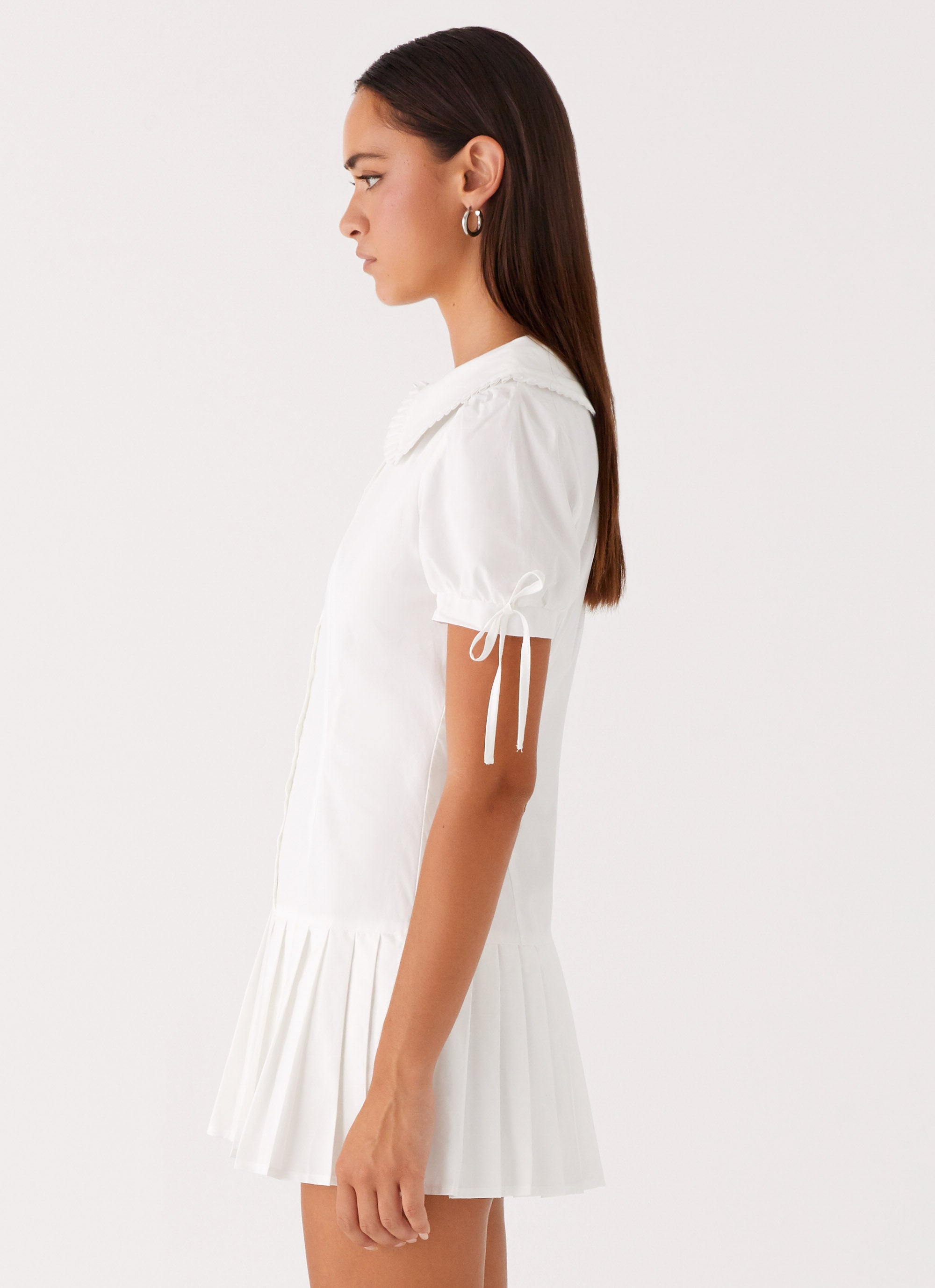 To Us Pleated Mini Dress - White