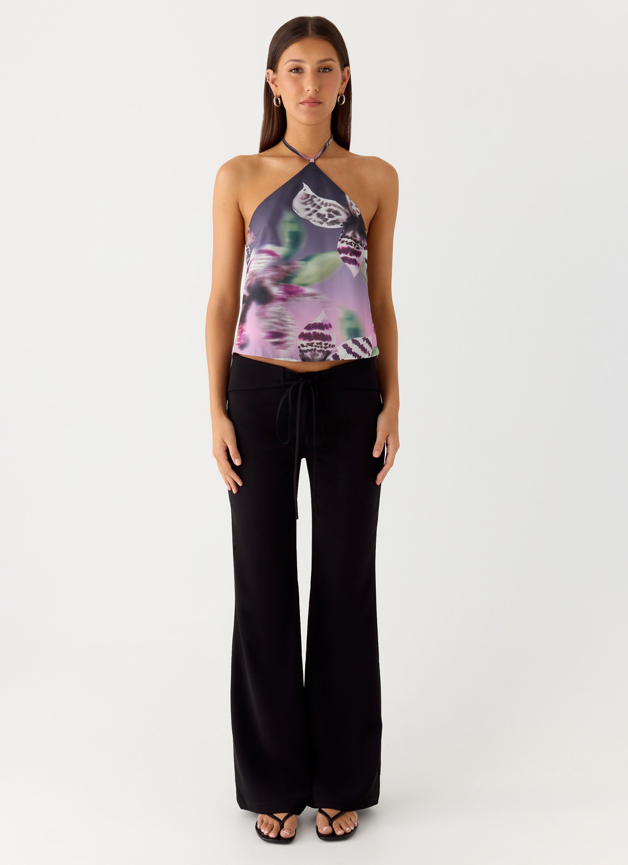 Twisted Love Halter Top - Ombre Floral Affair