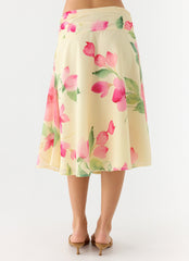 Valley Midi Skirt - Lemon Soleil