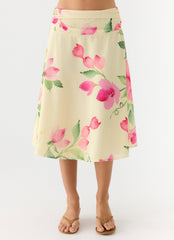 Valley Midi Skirt - Lemon Soleil