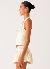 Vegas Nights Halter Neck Top - Yellow