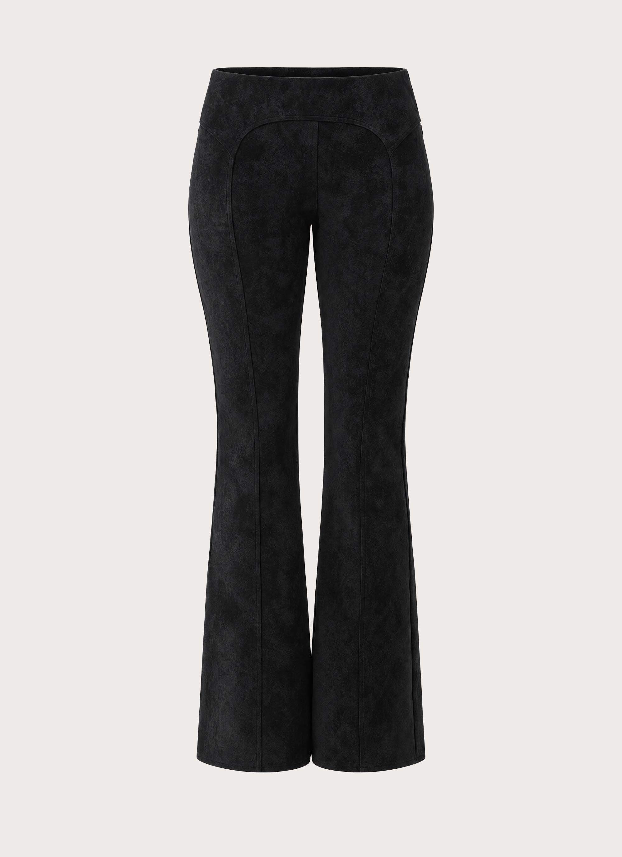 Wild Fire Faux Suede Low Rise Pant - Black