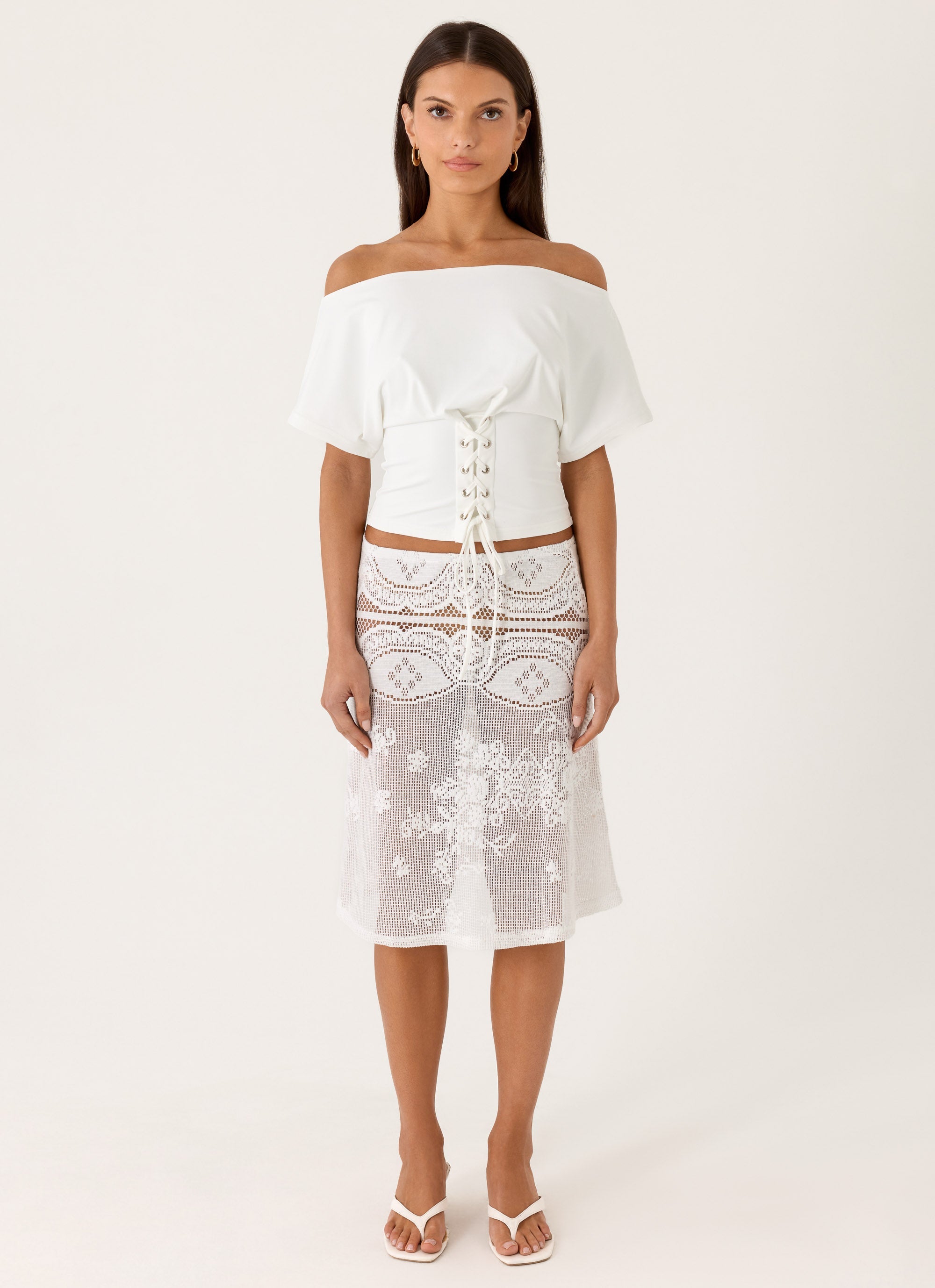 Yanna Midi Skirt - White